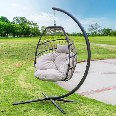 1. Barton Hanging Egg Chairs with Stand
