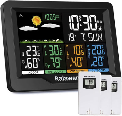 4. Kalawen Home Weather Stations Indoor Outdoors