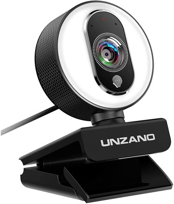 4. UNZANO camera for skype with ring light
