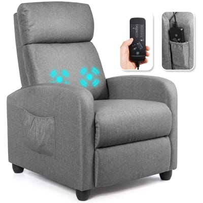 Giantex Recliner Sofa Wingback Chair w/Massage Function