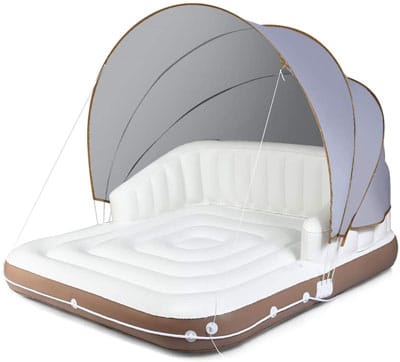 4. Giantex Inflatable Floating Islands with Retractable Canopy