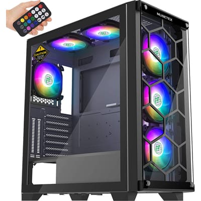 8. MUSETEX PC Case with Cooling Fans
