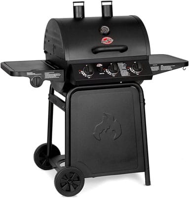 3. Char-Griller Gas Grill with Shelves and Hooks
