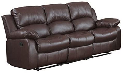 2. Divano Roma Bonded Leather Reclining Sofa