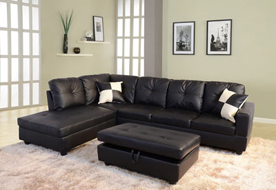 4. Beverly Fine Black Sectional Sofa