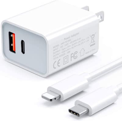 4. POWLAKEN iPhone 12 Charger in White