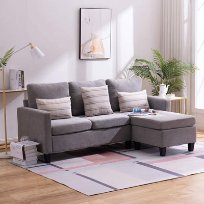 7. Bonnlo Convertible L-shaped Sofa 