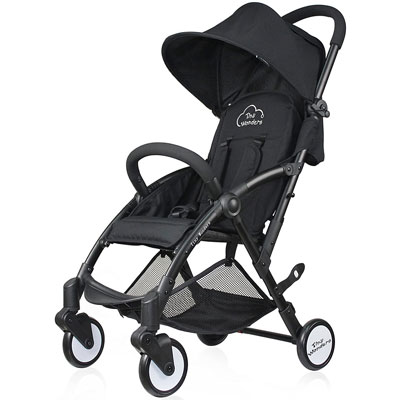 6. Tiny Wonders Black Compact Baby Stroller