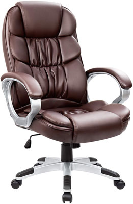 7. Homall PU Leather Adjustable Executive Office Chair (Brown)