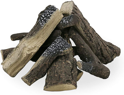 1. Hisencn Gas Fireplace Logs, 10 Piece