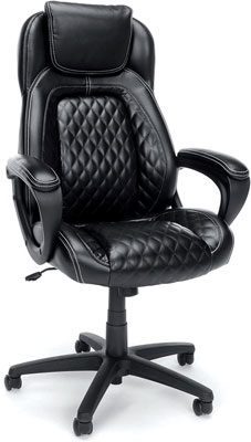 5. OFM ESS Collection SofThread Leather Office Chair, (ESS-6060)