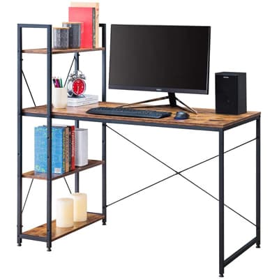 VINEXT Computer Desk with Bookshelf