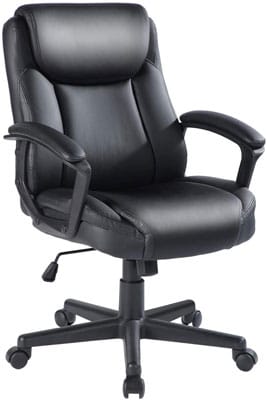 6. Qulomvs Executive Leather Computer Office Chair (Black)