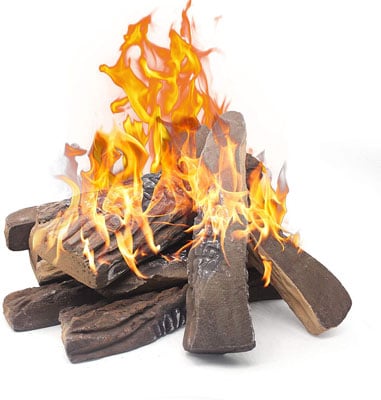 7. Mr. Ton Ceramic Wood Gas Fireplace Logs