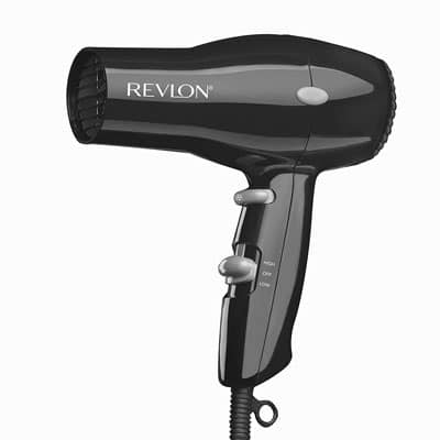 10. REVLON 1875W Black Lightweight + Compact Travel Hair Dryer