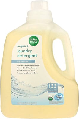 11. Whole Foods Market Unscented Organic Laundry Detergent