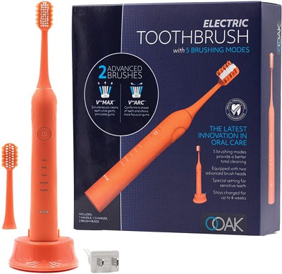 4. OOAK Coral Electric Toothbrush with 5 Brushing Modes