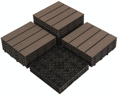 1. PANDAHOME 22 PCS Wood Plastic Composite Patio Deck Tiles