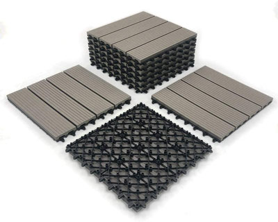 8. RevTime 12” x 12” x ¾” Easy DIY Wood-Plastic Deck Tiles (9 pcs in a Pack)