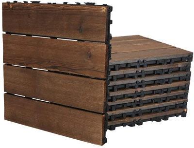 5. PROGOAL 12”x12” Wood Composite Decking (6pcs Flooring Tiles)