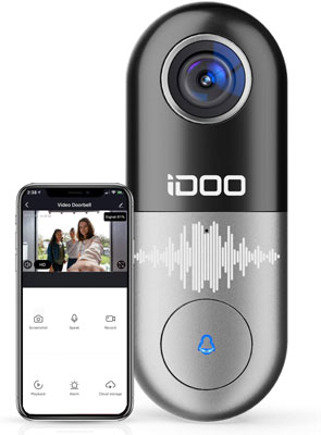 8. iDOO 128GB 1080p WiFi Video Doorbell