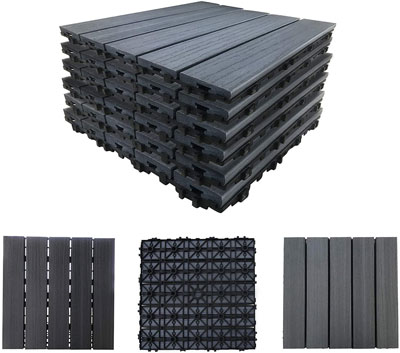 7. Abba Patio 6 PCS 12.4” x 12.4” Interlocking Floor Decking Tiles