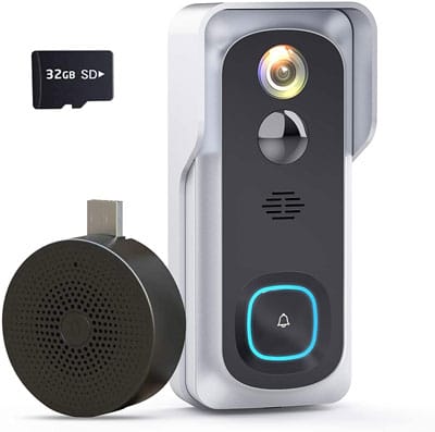9. Geekee Silver Wireless Video Doorbell Camera