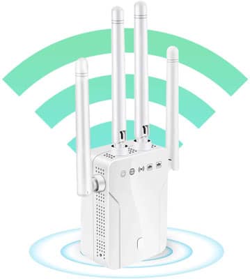 6. Agedate WiFi Extender WiFi Booster with 4 High-Gain Antennas