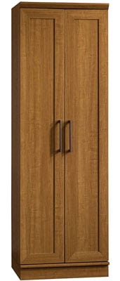 1. Sauder Sienna Oak Finish HomePlus Storage Cabinet