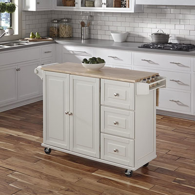 4. Home Styles Liberty Kitchen Cart with Wood Top